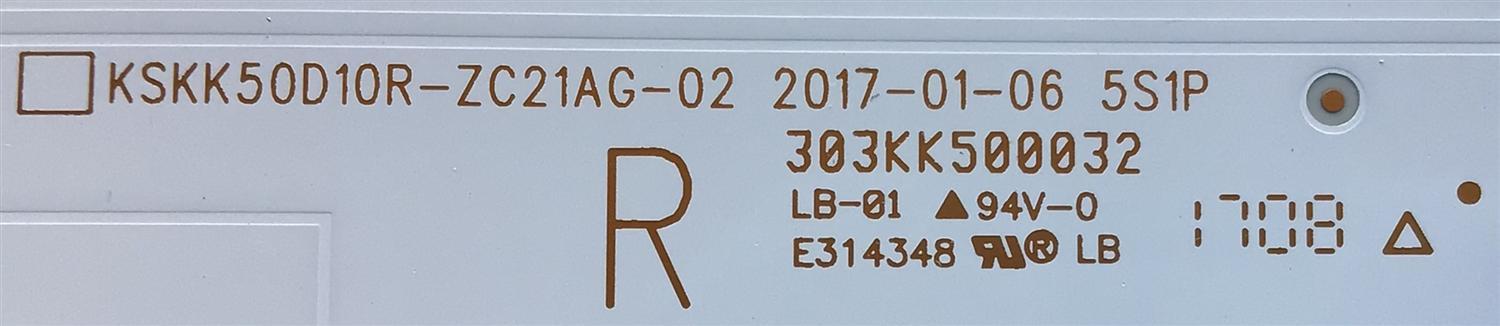 KIT DE LED'S PARA TV ELEMENT (10 PIEZAS) / NUMERO DE PARTE KSKK50D10L-ZC21AG-02 / KSKK50D10R-ZC21AG-02 / 303KK500031 / 303KK500032 / 170327B9 / KK500M03 / KK500M04 / 2010026763-1 / PANEL MD5002YTIF / DISPLAY V500DJ5-QS1 REV.R2 / MODELO ELST5016S - Imagen 4